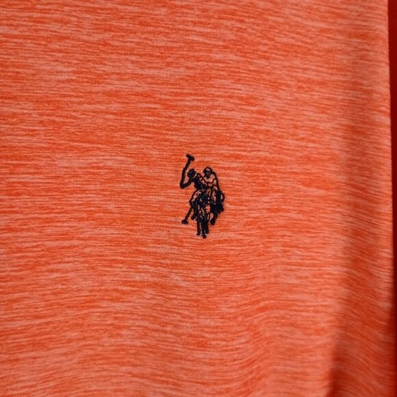 US Polo Assn Orange Moisture Wicking Crew Neck T-Shirt Men's XL NWOT Logo Tee - Picture 5 of 5